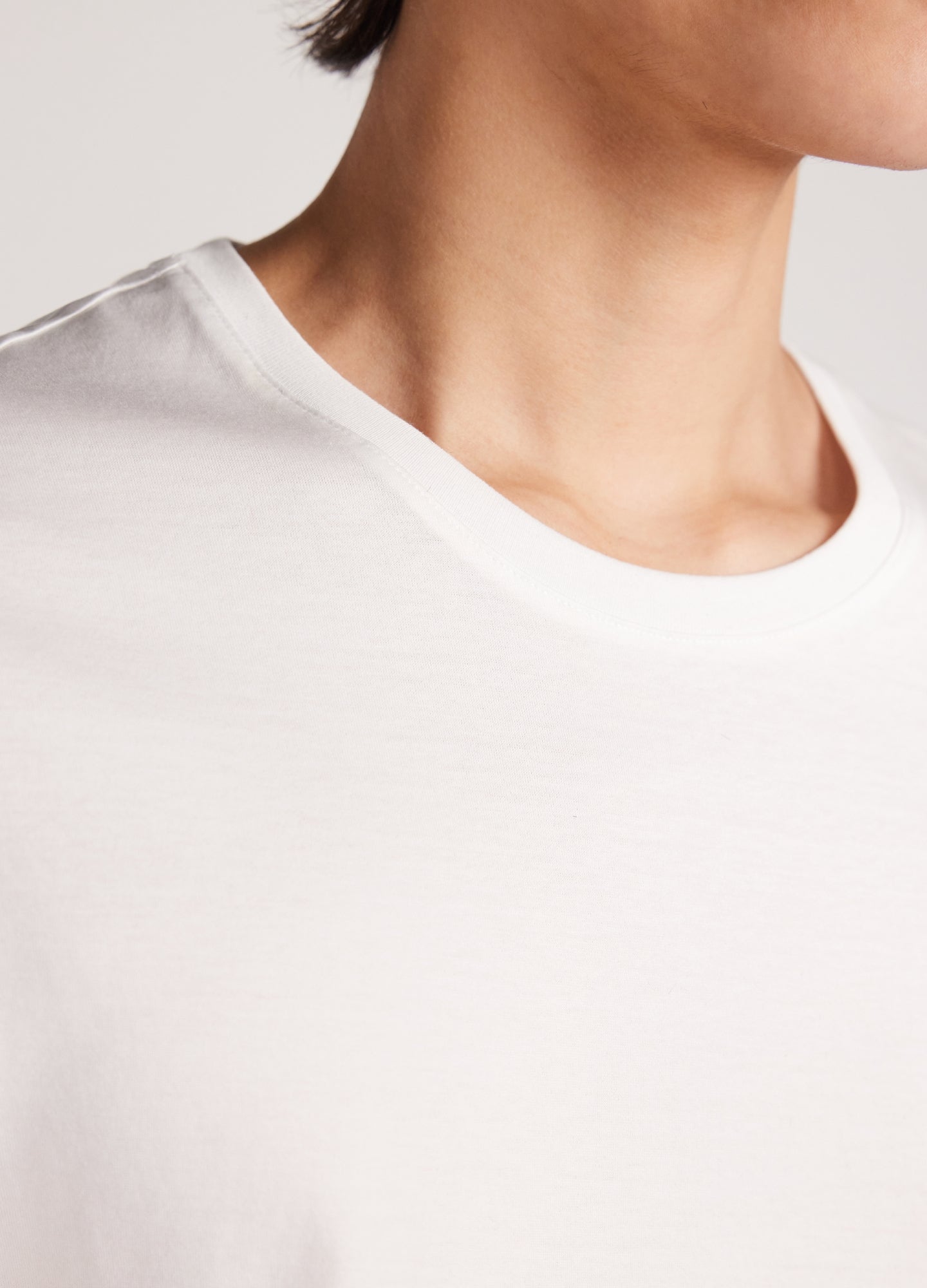 Mercerised Crew Neck T-Shirt White