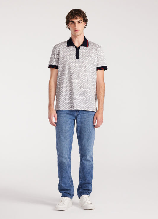 Monogram Jacquard Polo Silver