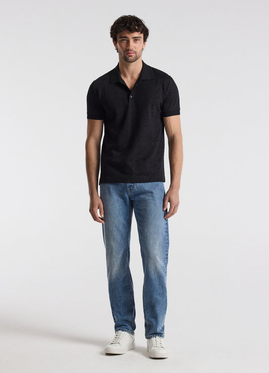 Solid Monogram Polo Black