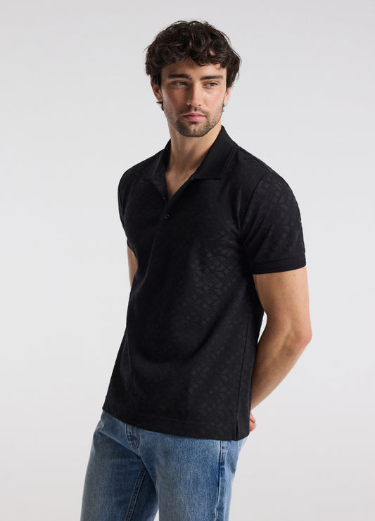 Solid Monogram Polo Black