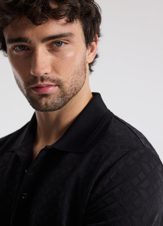 Solid Monogram Polo Black