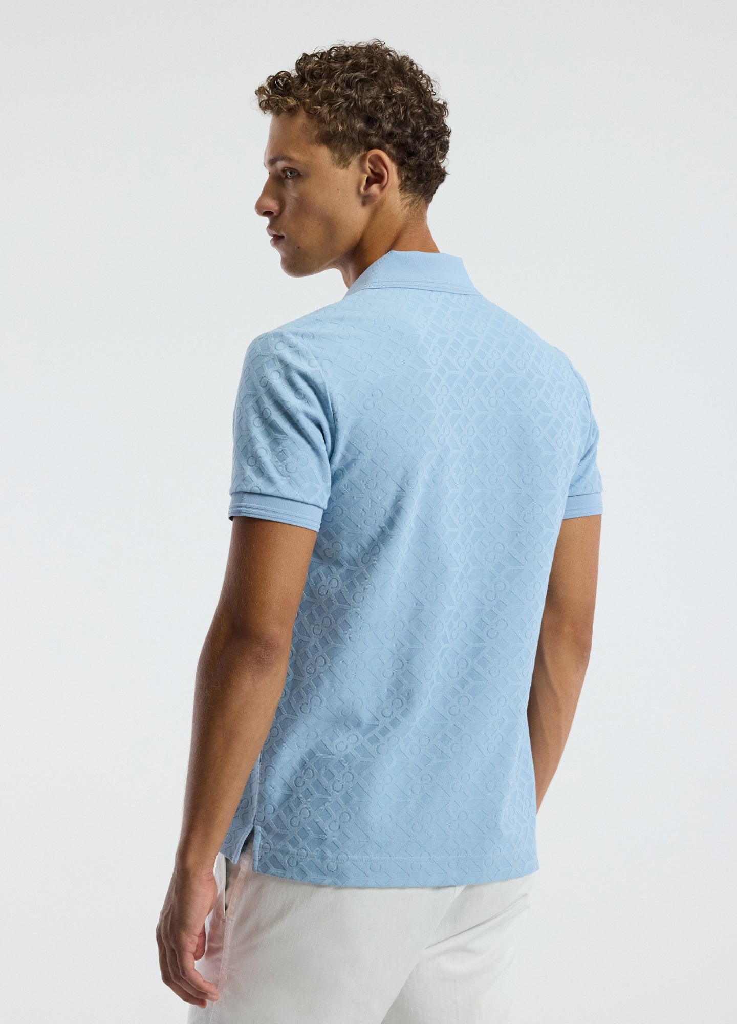 Solid Monogram Polo Pale Blue