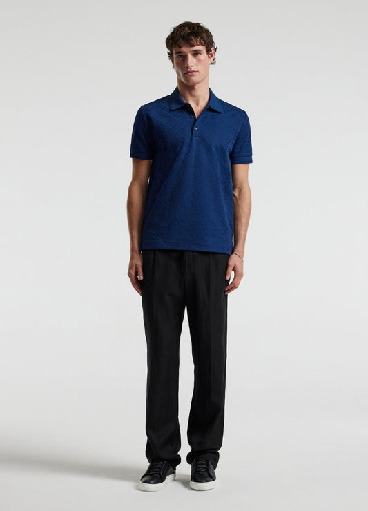 Solid Monogram Polo Blue