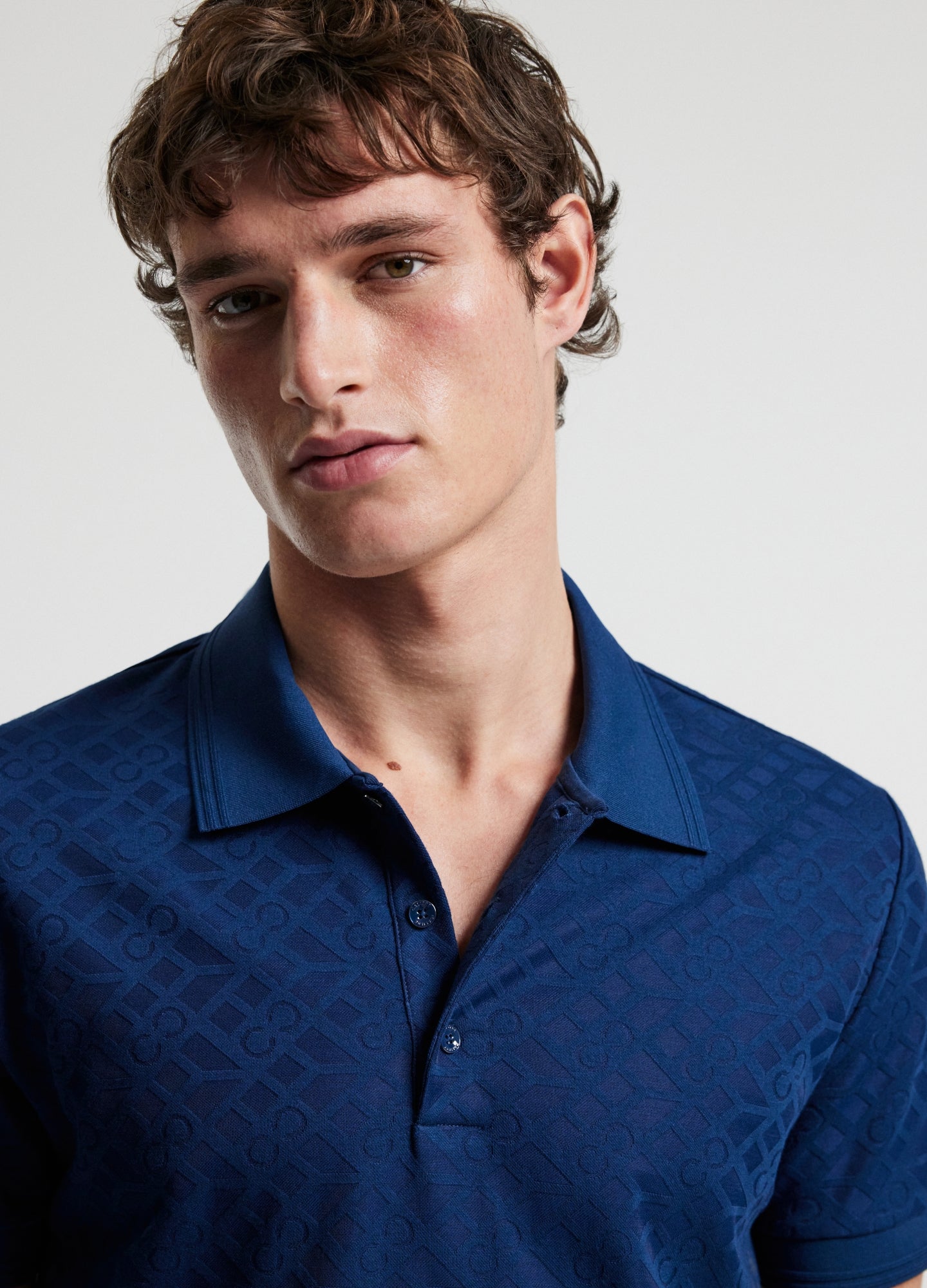 Solid Monogram Polo Blue