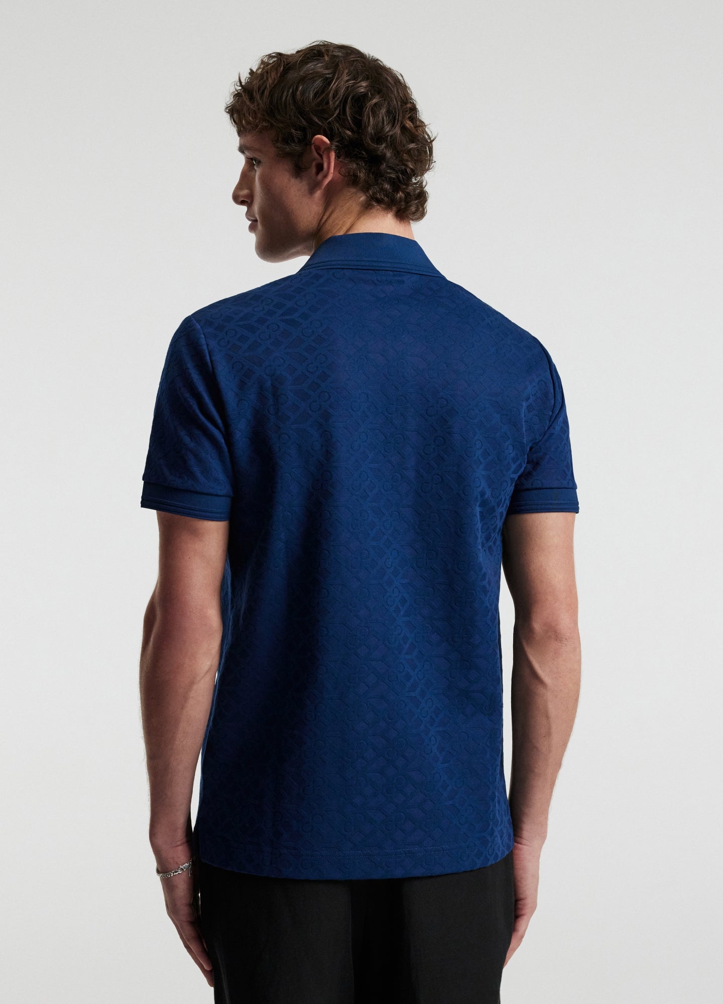 Solid Monogram Polo Blue