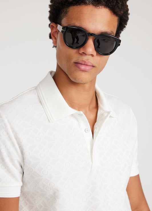 Solid Monogram Polo White