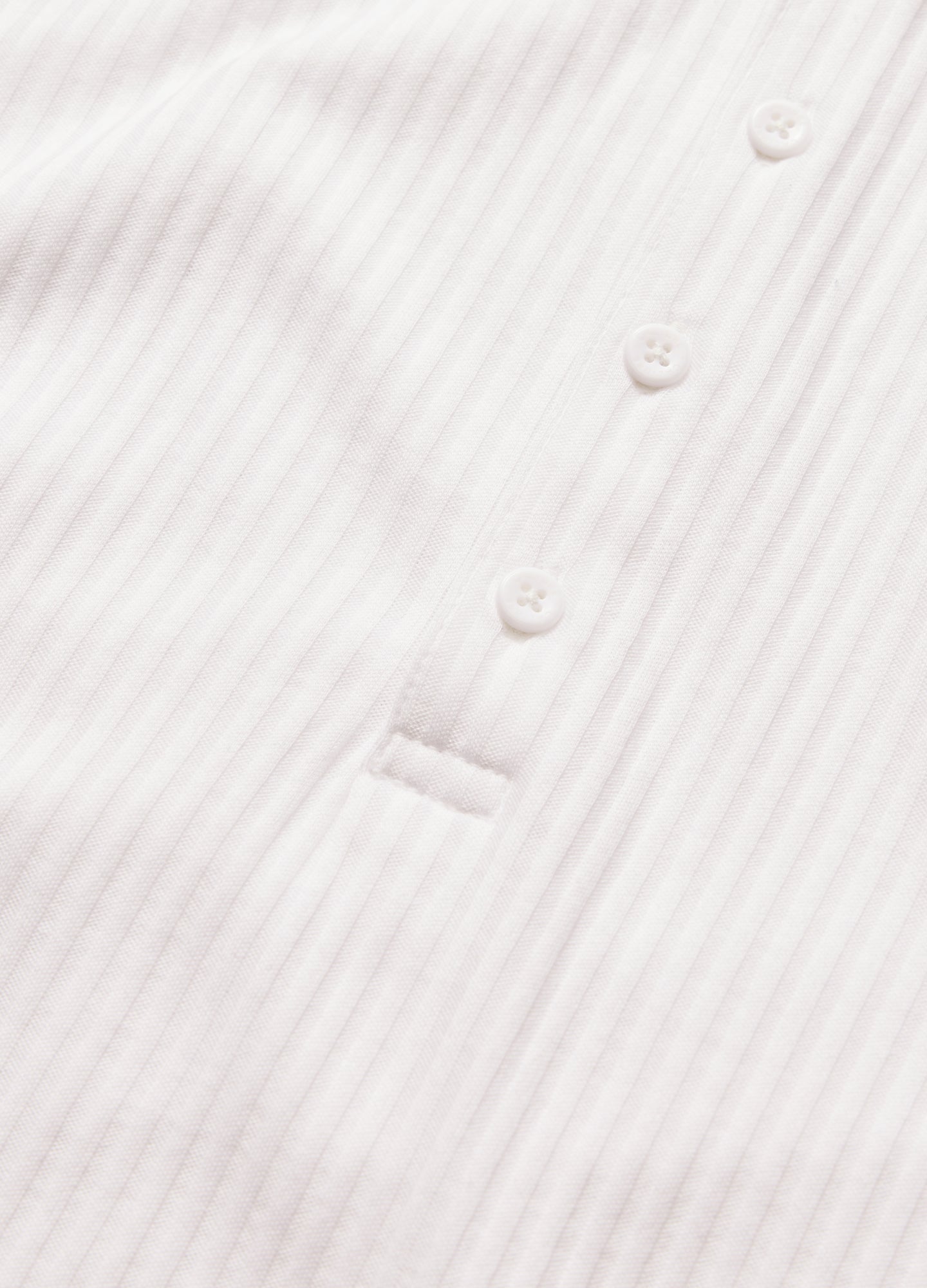 Long Sleeve Ribbed Henley Off White