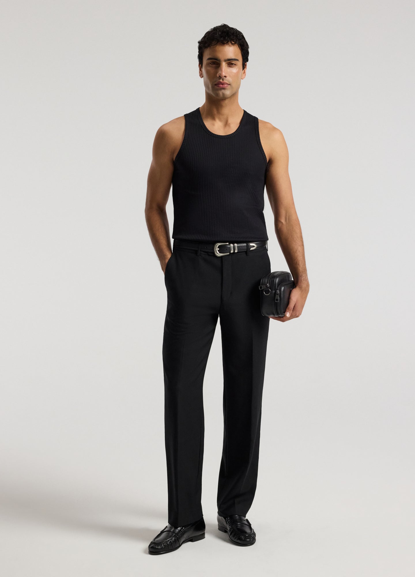 Ribbed Cotton Tank Black
