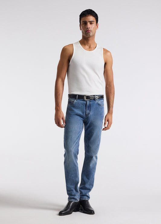 Ribbed Cotton Tank White
