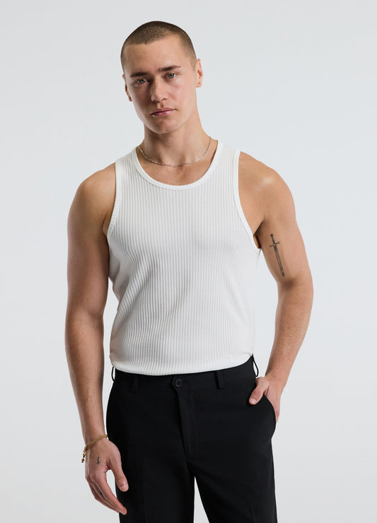 Ribbed Tank White