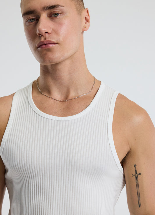 Ribbed Tank White