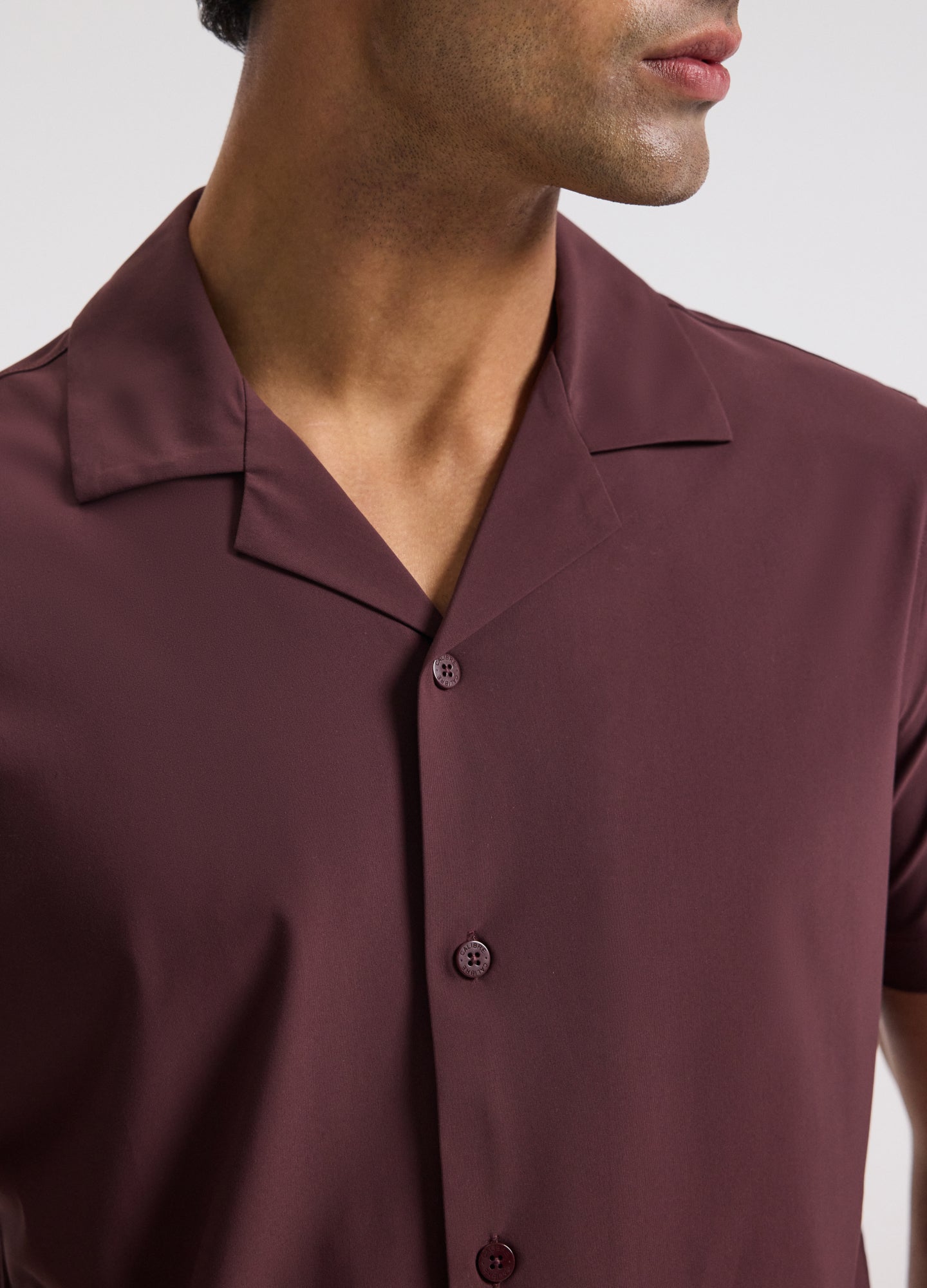 Performance Cuban Collar Shirt Burgundy