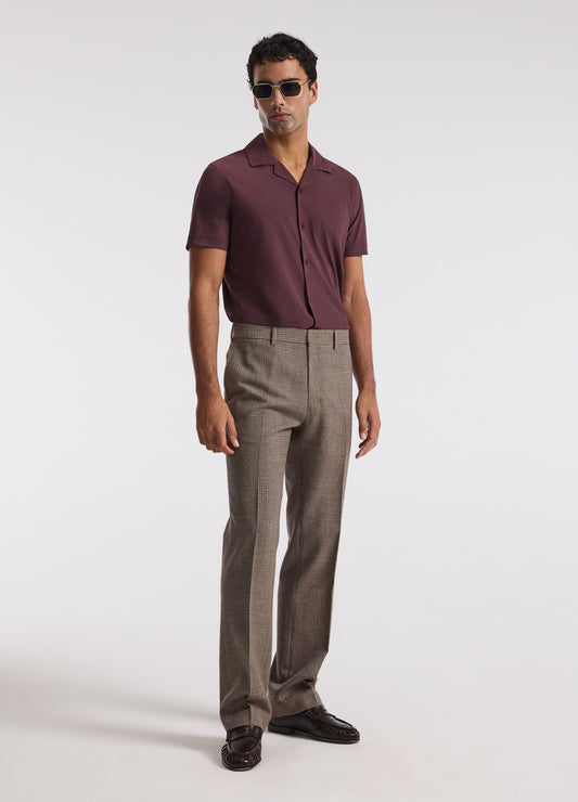Performance Cuban Collar Shirt Burgundy