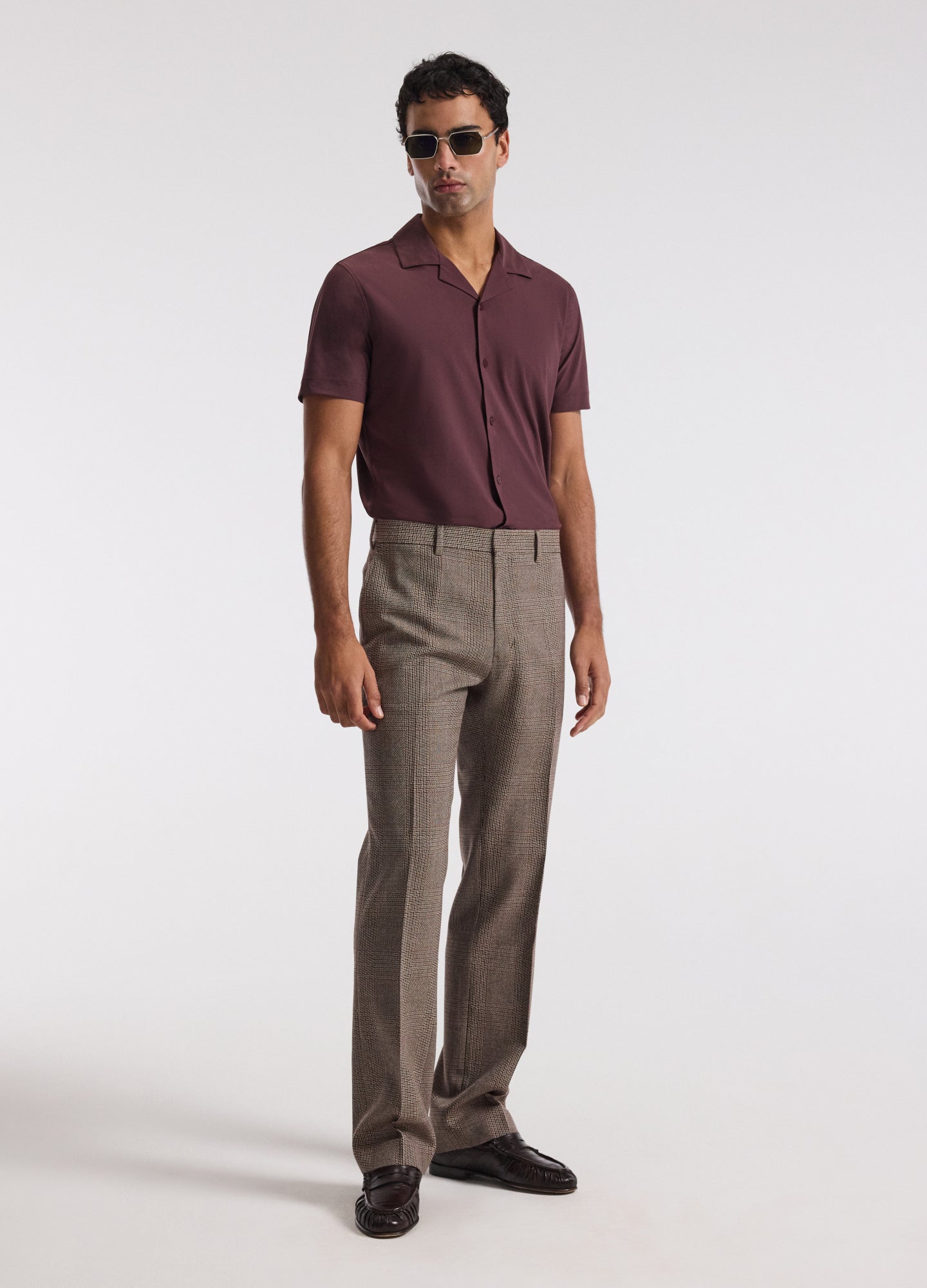 Performance Cuban Collar Shirt Burgundy