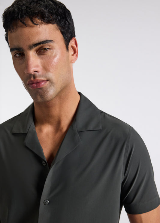 Performance Cuban Collar Shirt Khaki