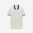 Striped Trim Monogram Polo Cream