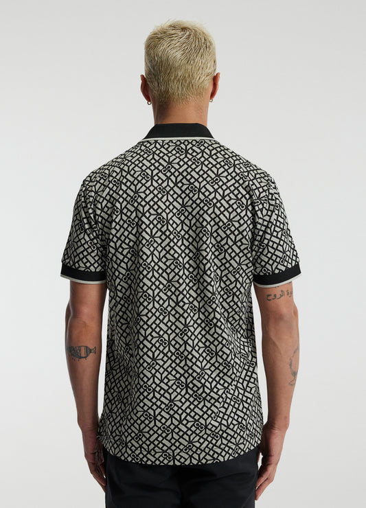 Chest Panel Jacquard Polo Wine