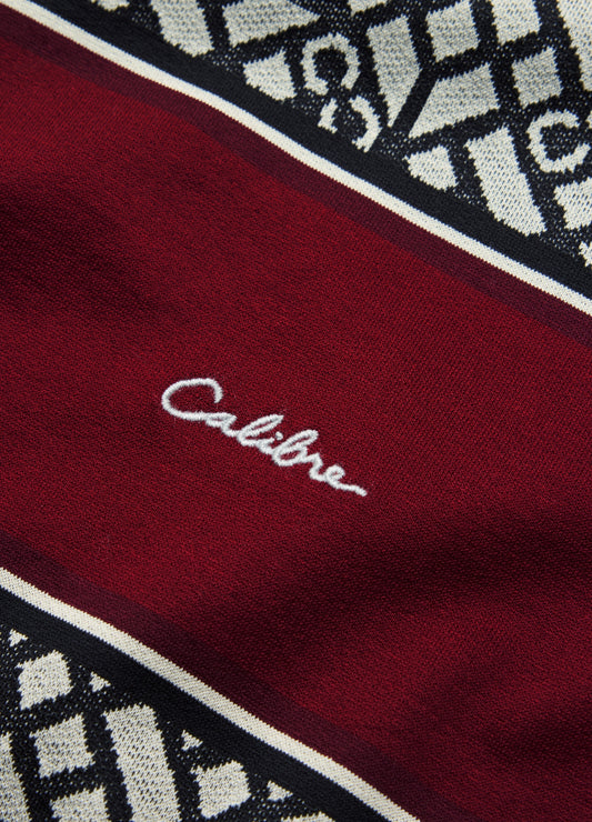 Chest Panel Jacquard Polo Wine