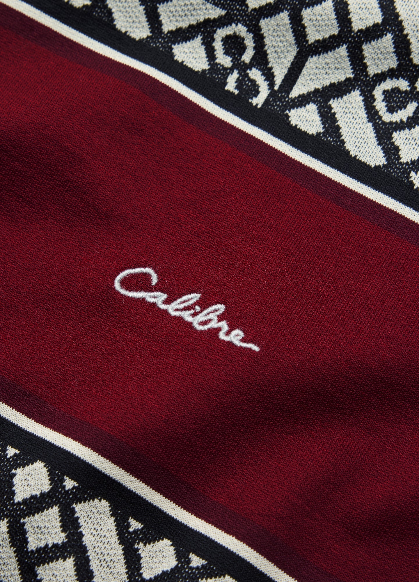 Chest Panel Jacquard Polo Wine
