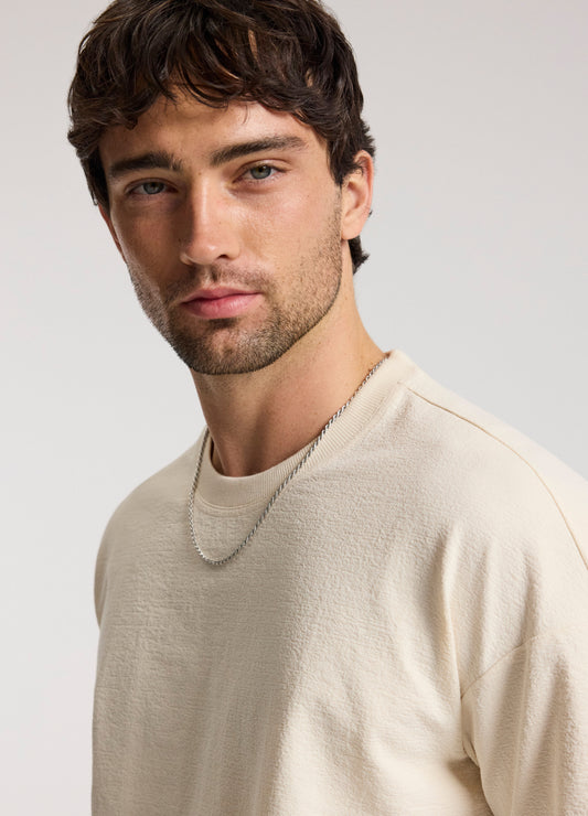 Loose Fit Crepe T-shirt Cream