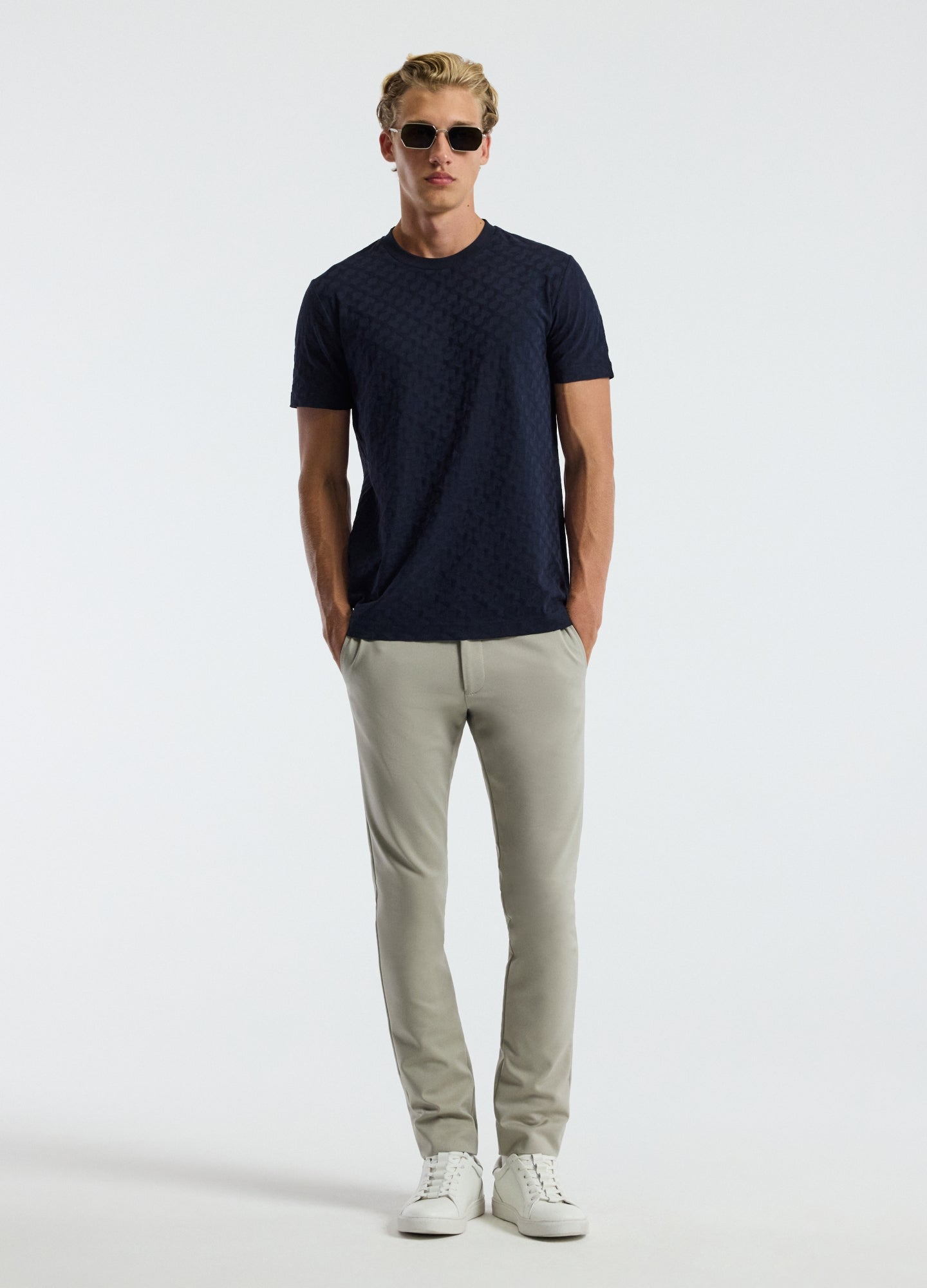 Monogram Jacquard T-shirt Navy
