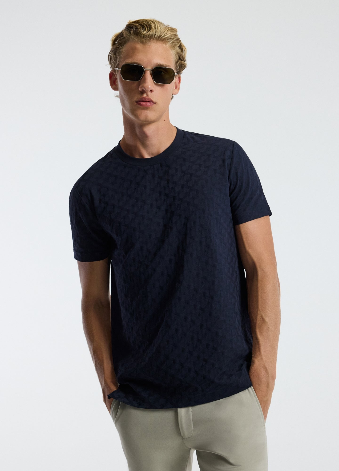 Monogram Jacquard T-shirt Navy