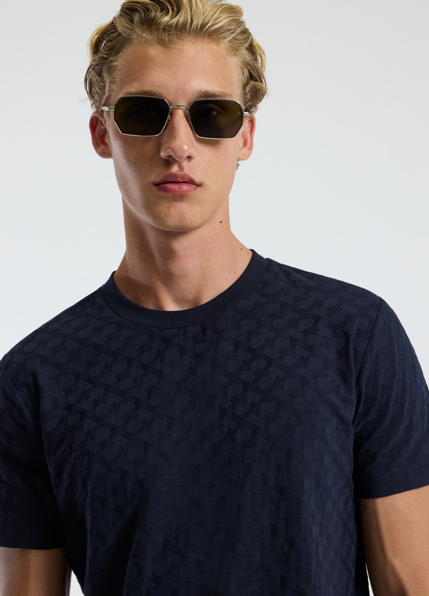 Monogram Jacquard T-shirt Navy