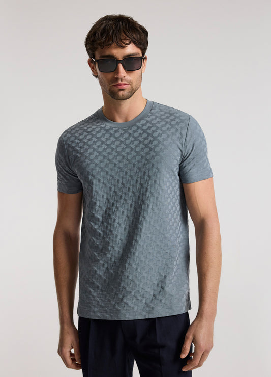 Monogram Jacquard T-shirt Seafoam