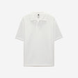 Open Neck Seersucker Polo Off White