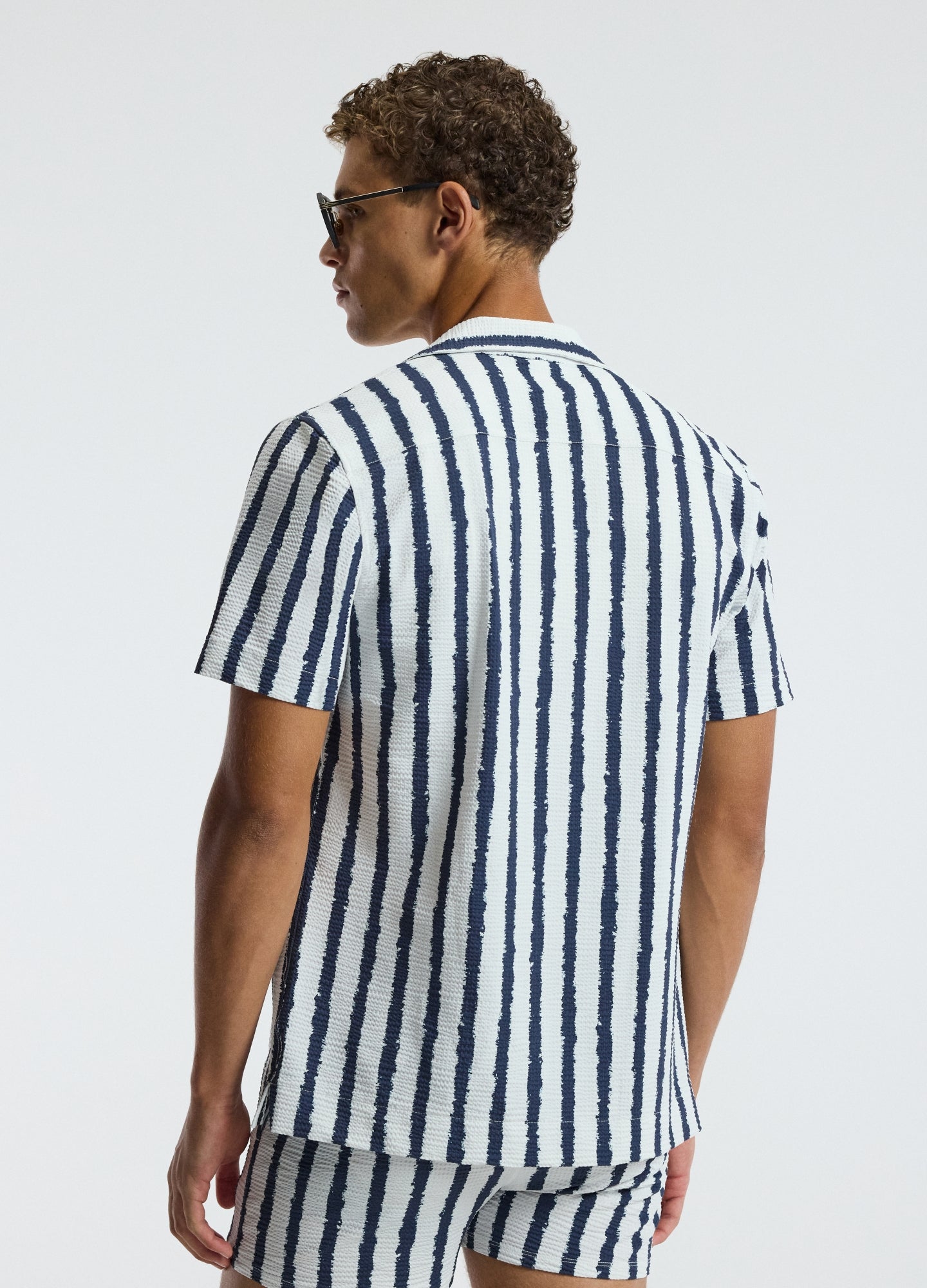Ink Stripe Shirt White Navy