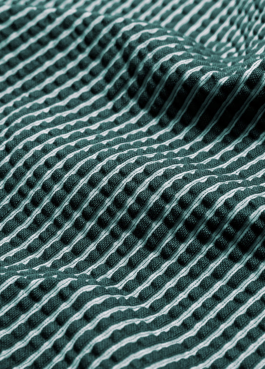 Striped Seersucker Knit Polo Sea Green