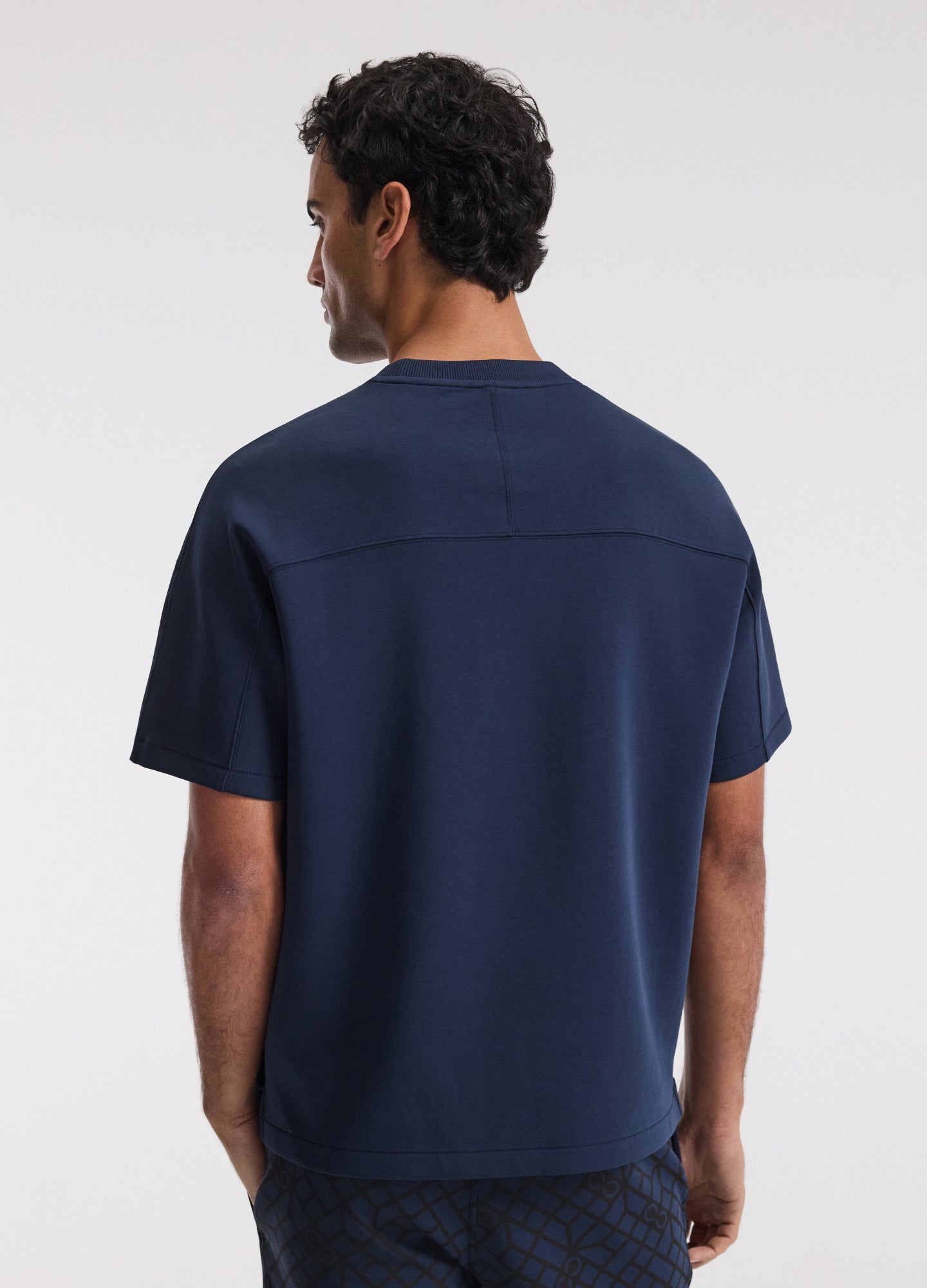 Embossed Logo Short Sleeve Sweat Top Mid Blue
