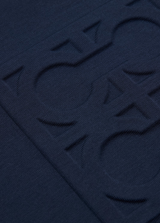 Embossed Logo Short Sleeve Sweat Top Mid Blue