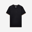 Stripe Trim Jacquard T-shirt Black