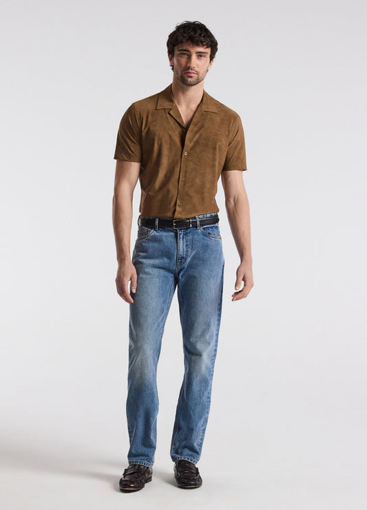 Performance Cuban Collar Shirt Tan