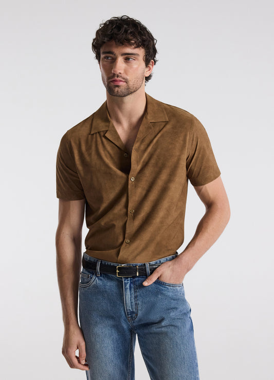 Performance Cuban Collar Shirt Tan