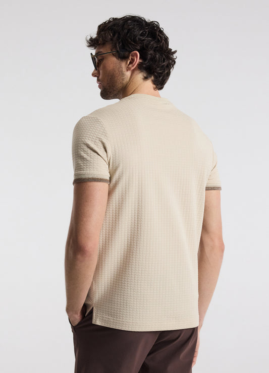 Ombre Cuff Jacquard T-shirt Natural