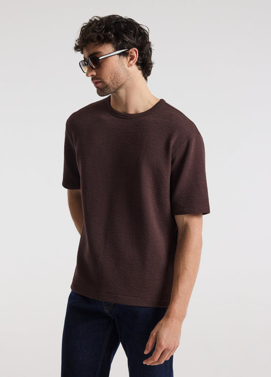 Loose Fit Crinkle T-shirt Bourbon