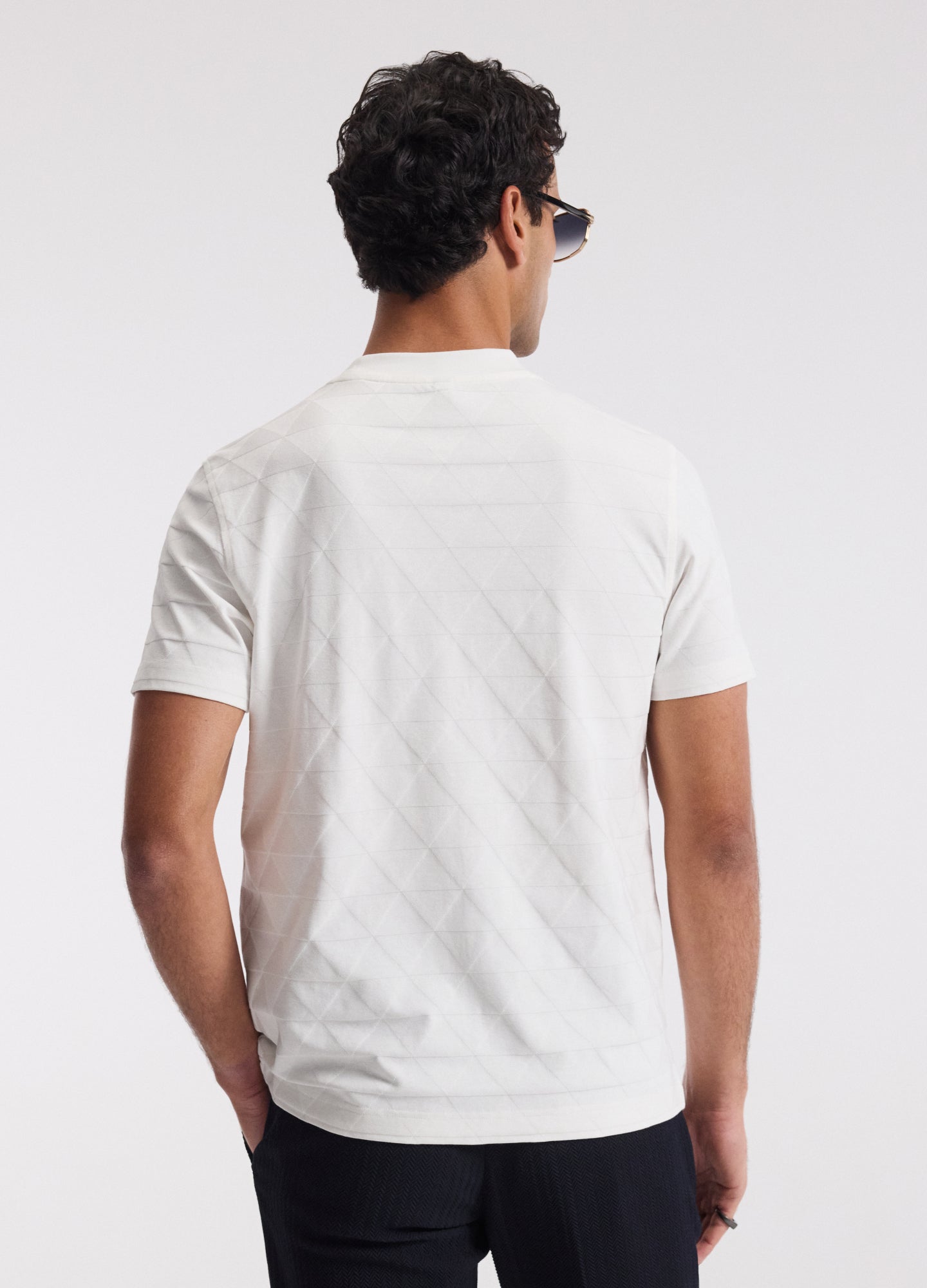 Geometric Jacquard T-shirt Off White