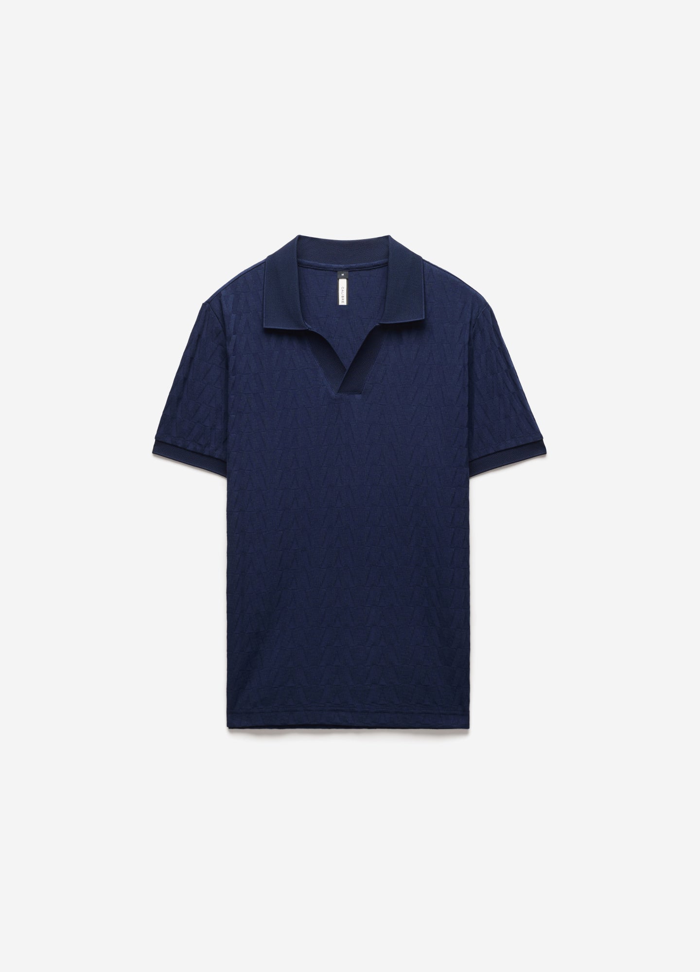 Chevron Jacquard Polo Mid Blue