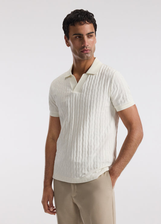 Chevron Jacquard Polo Cream