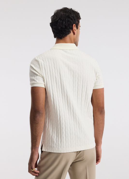 Chevron Jacquard Polo Cream