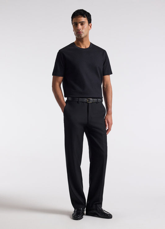 Relaxed Diagonal Jacquard T-shirt Black