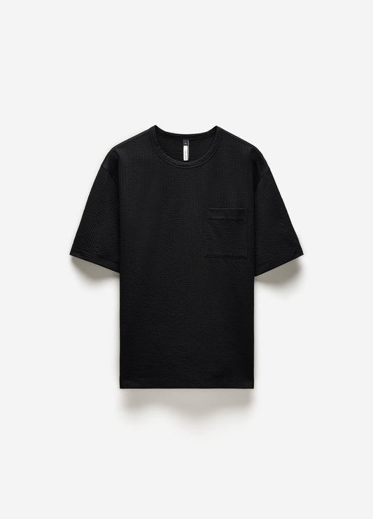 Loose Fit Seersucker T-shirt Black