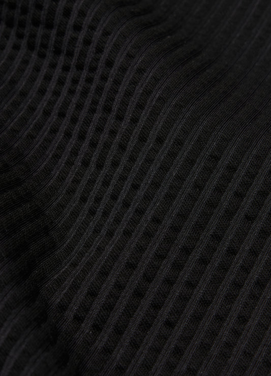 Loose Fit Seersucker T-shirt Black
