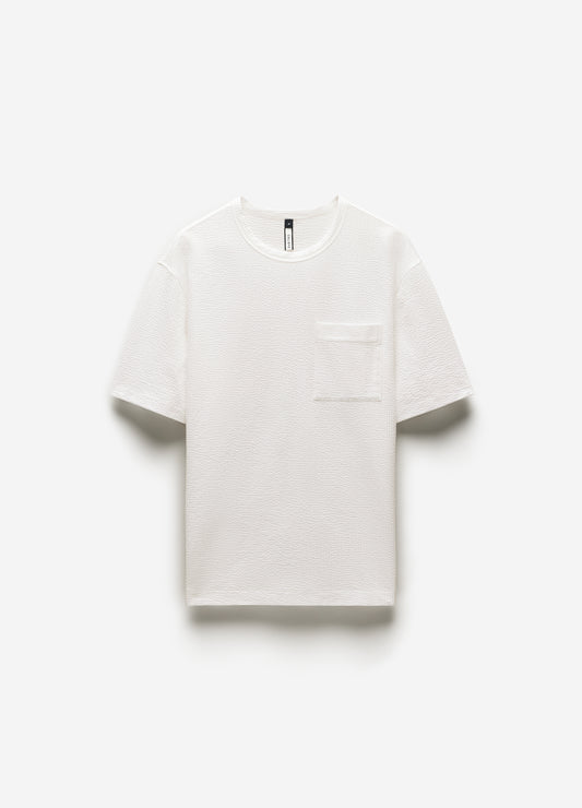 Loose Fit Seersucker T-shirt White