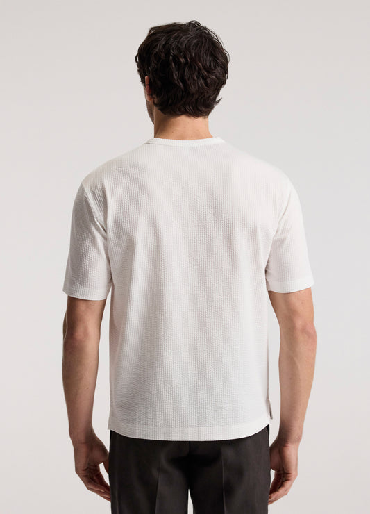 Loose Fit Seersucker T-shirt White