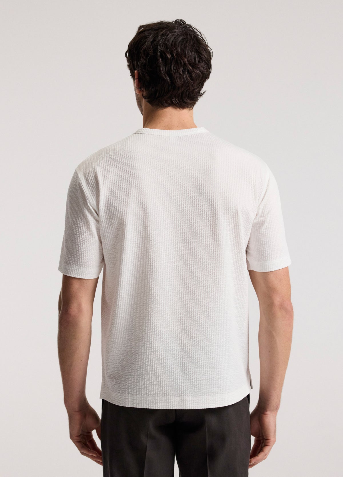 Loose Fit Seersucker T-shirt White
