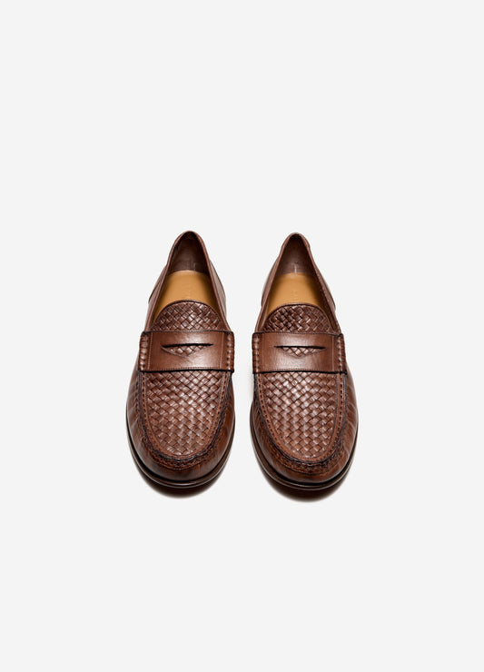 Woven Insert Loafer Tan