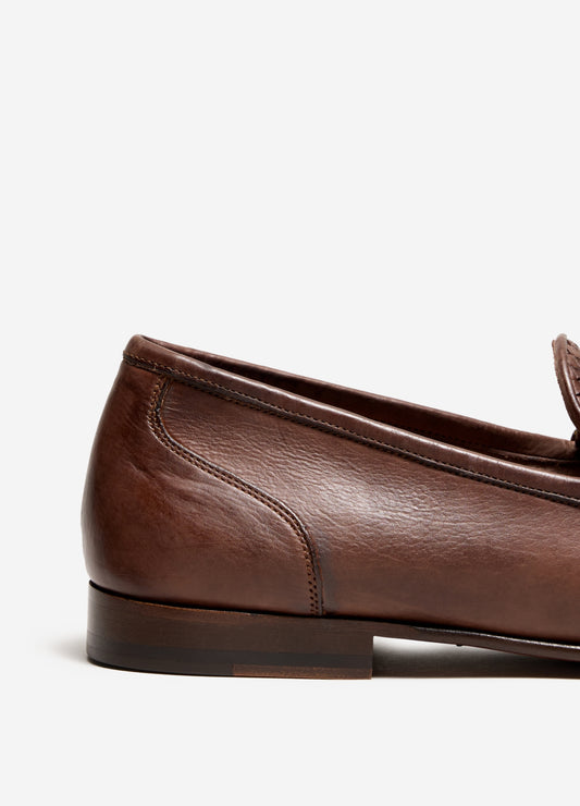 Woven Insert Loafer Tan